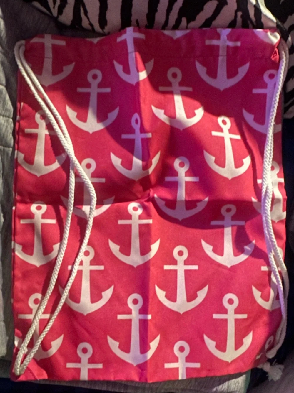 Simply Southern Pink Anchor Drawstring Backpack NWT